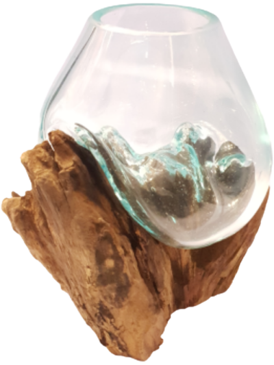 10cm Wurzelholz mit Glas